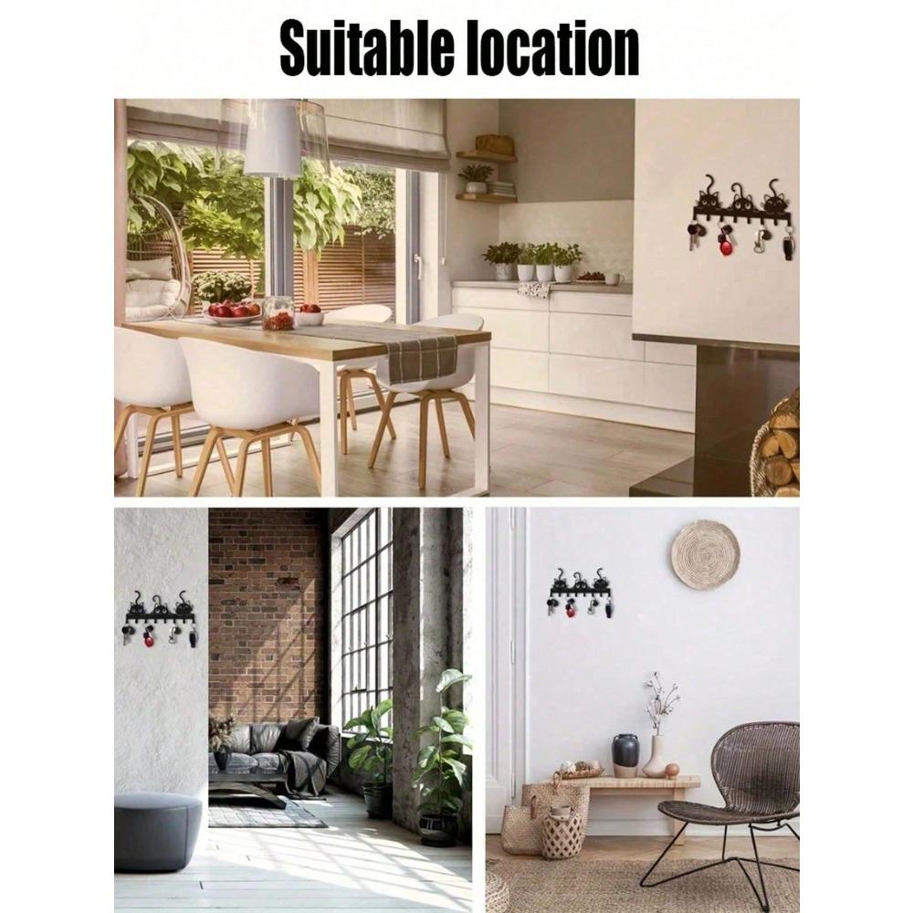 1pc Cat Shape Wall Mounted Coat Rack Key Holder Hook Entryway Hallway Home Decor Organization Hanger For Bedroom Kitchen Office