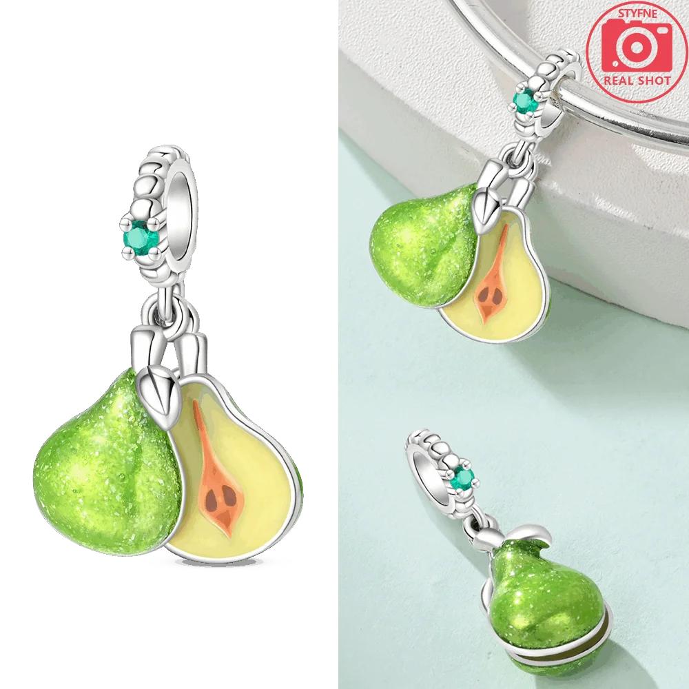 Original Strawberry Cherry Apple Avocado Fruit Charms Fit Bracelets Fine Diycopper Color Beadsbirthday Jewelry Gift