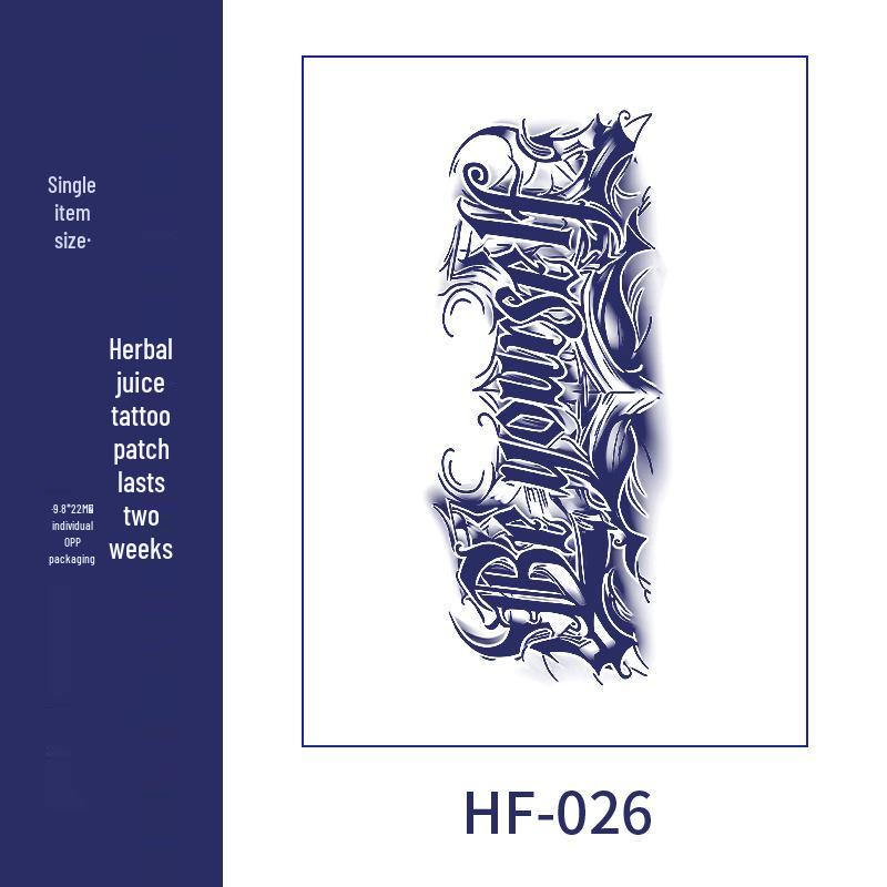 Waterproof Long-lasting European-American Herbal Arm Tattoo Sticker for Men