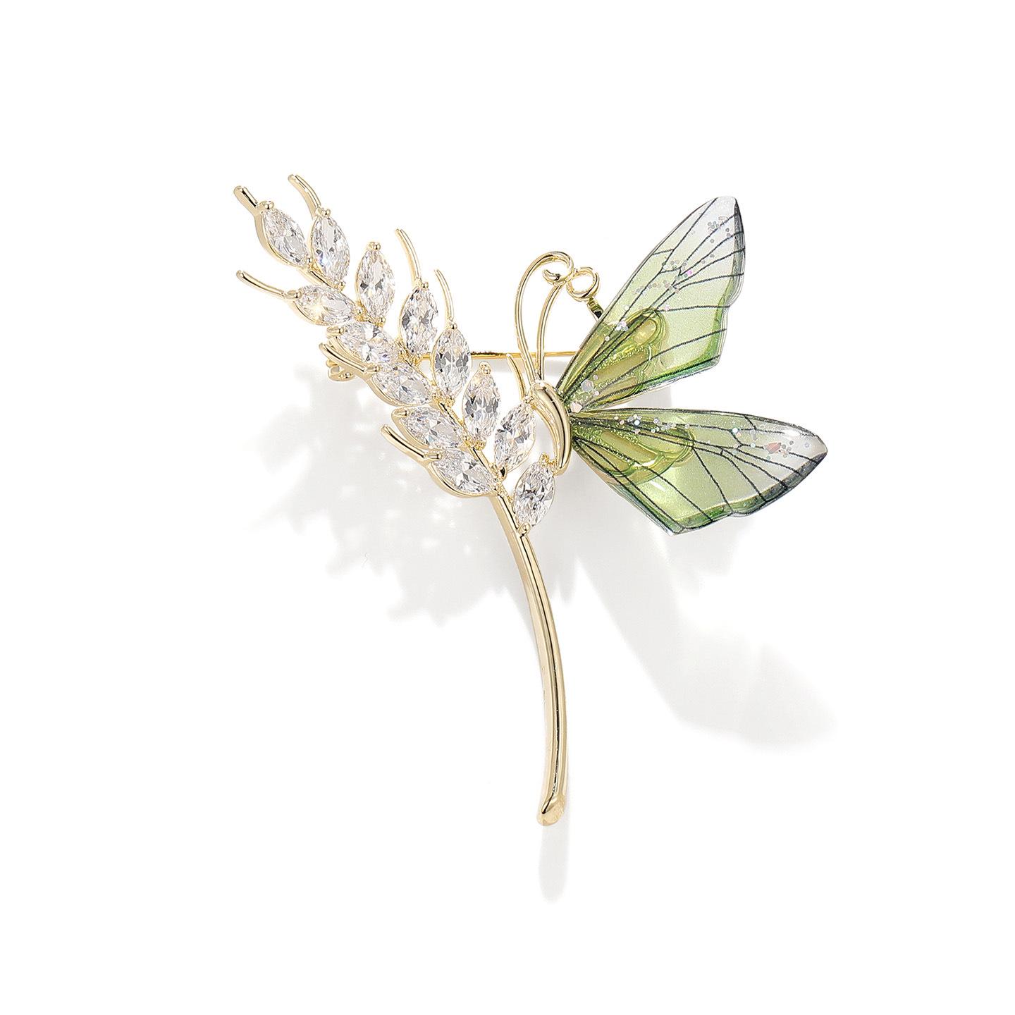 Bo Xin Yun Luxury Acrylic Wheat Ear Butterfly Brooch - Versatile Fashion Pin