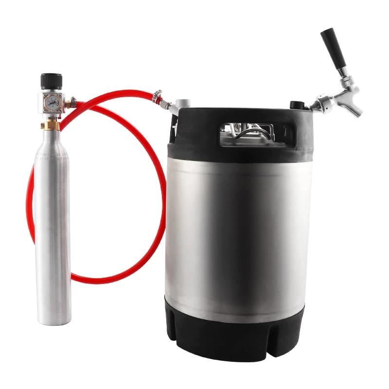 Mini Co2 Regulator,Barb/Thread Brewing Co2 Charger with Unique Relief Pressure Hole,Beer Keg Soda Cylinder Gas Charging Regulatr