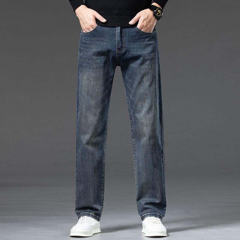 

Новые весенне-летние эластичные трендовые джинсы-девятки для мужчин, эластичные прямые брюки-девятки с эффектом стирки 38