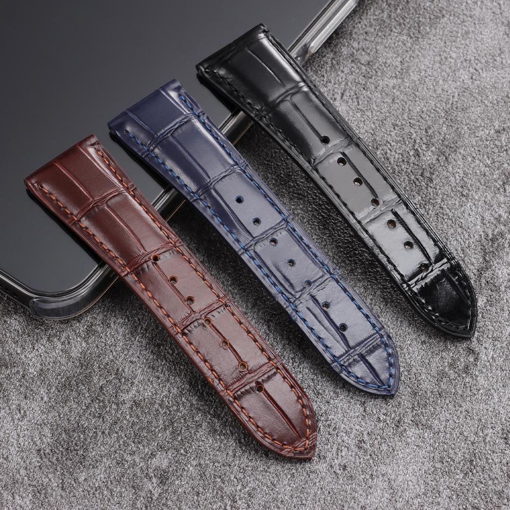 19mm 20mm 21mm 22mm Genuine Leather Strap for Omega Seamaster Waterproof Calfskin Watch Band Bracelet for Men Watch Accessories