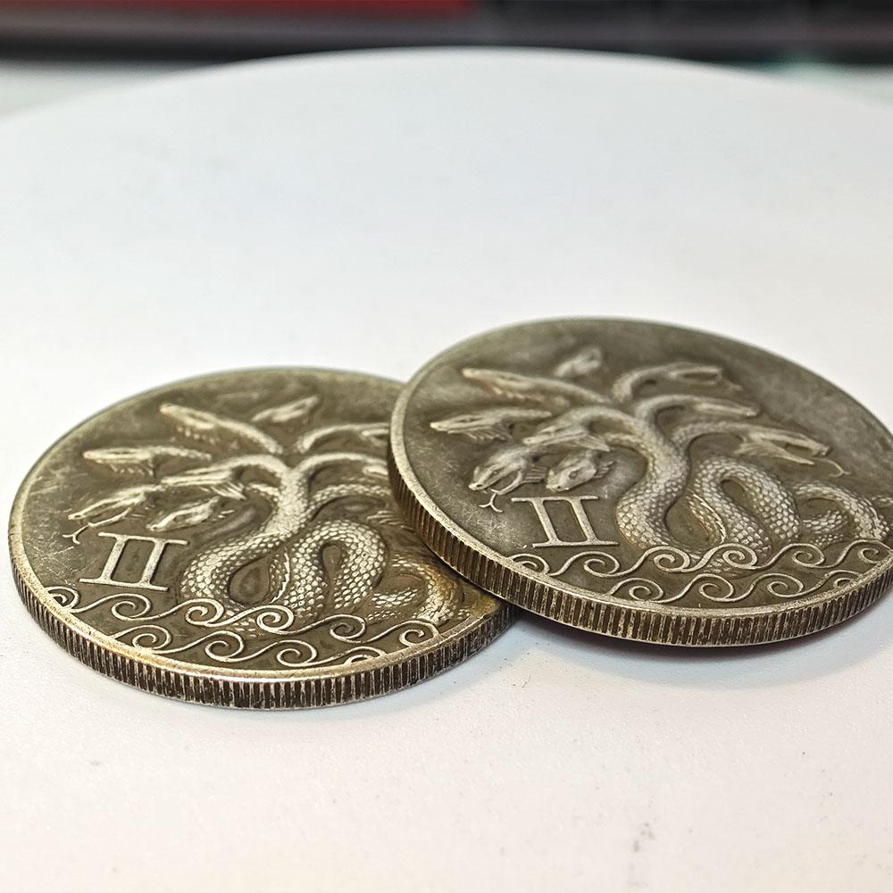 1PC Wandering Coin Nine Tailed Snake Commemorative Series Coin Craft Desktop Decoration