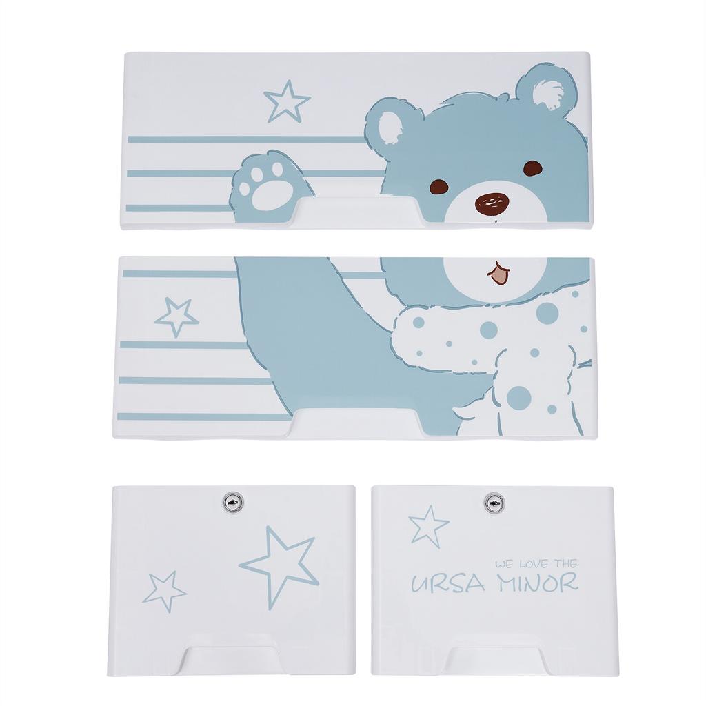 5 Tier Plastic Storage Cabinet for Kids Bedroom Nursery Dresser Organizer 6 Drawers Lockable Wheels Polar Bear