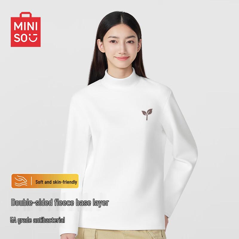 MINISO Men s Trendy Mock Neck Thermal Long-Sleeve T-Shirt 2XL