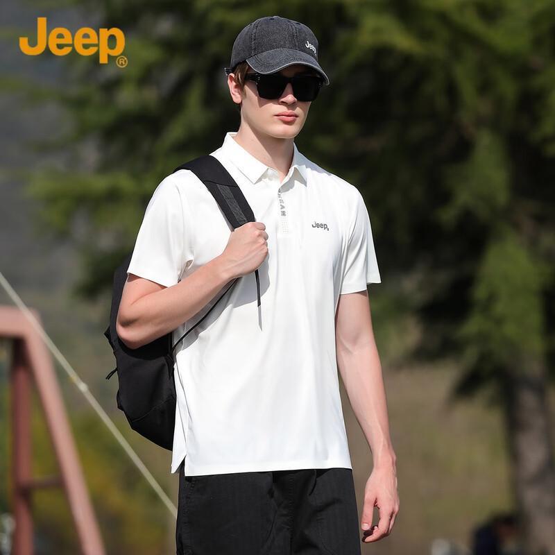 Jeep Men's Ice Silk Breathable Short Sleeve Polo Shirt