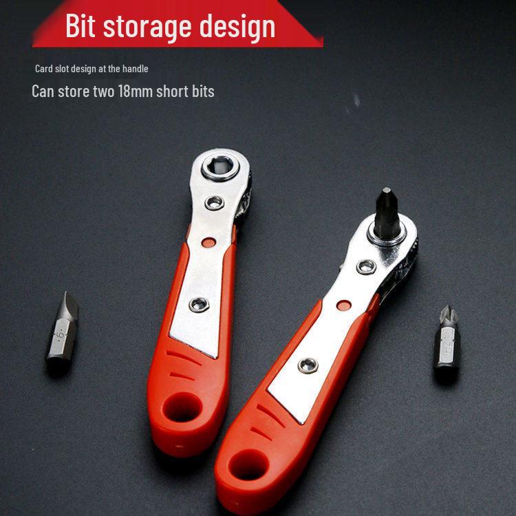 Right Angle Ratchet Screwdriver Set with Magnetic Wrench & Short Bits