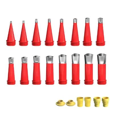 22PC Caulk Finishing Tools Kit 16Interchangeable Nozzles 6Mounts Base For Precise Sink Tub Tile Gaps Sealing Work