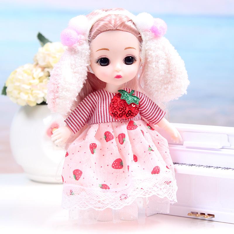 16cm Niedliche Mini Lolita Prinzessin BABI Puppen Spielzeug 1/8 BJD Gelenke Bewegliche Puppe Zeichentrick Kleidung Mädchen Verkleiden Spielhaus Spielzeug Geschenke