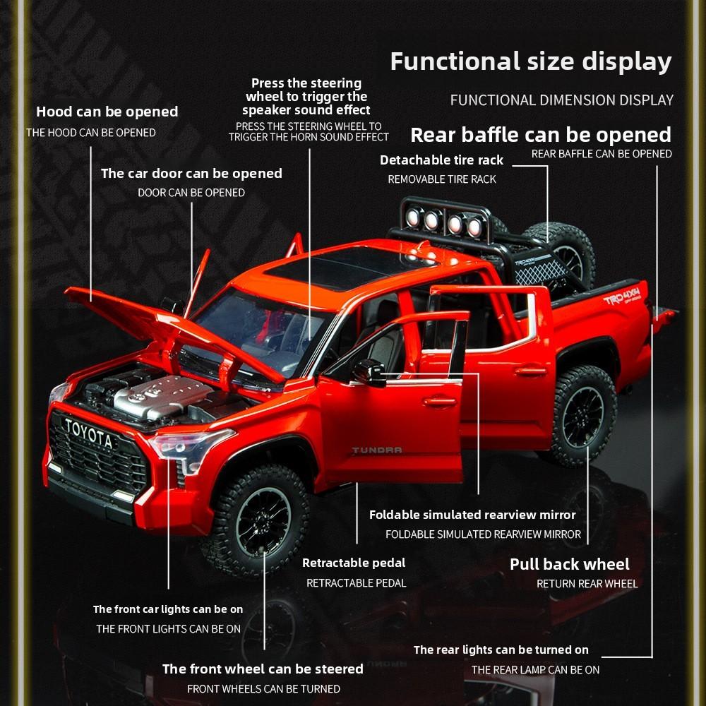 Offroad Toyota Toy Vehicle 124 Alloy Model Inertia Control Children Gift Play