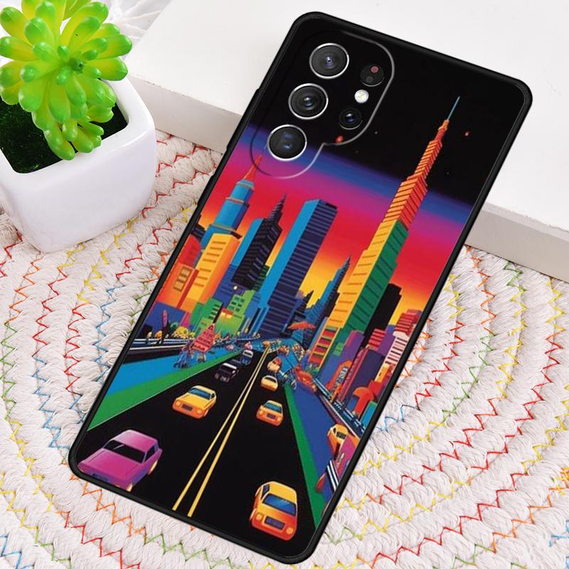 City Pop Art At Night Phone Case for Samsung Galaxy note 10 pro S26 Ultra S23 S24 FE S25 S21 S22 PLUS shockproof Cove