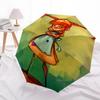 1PC Pippi Longstocking Automatic Folding Umbrella - Compact 8-Rib Design, Durable Plastic & Iron,  F010619