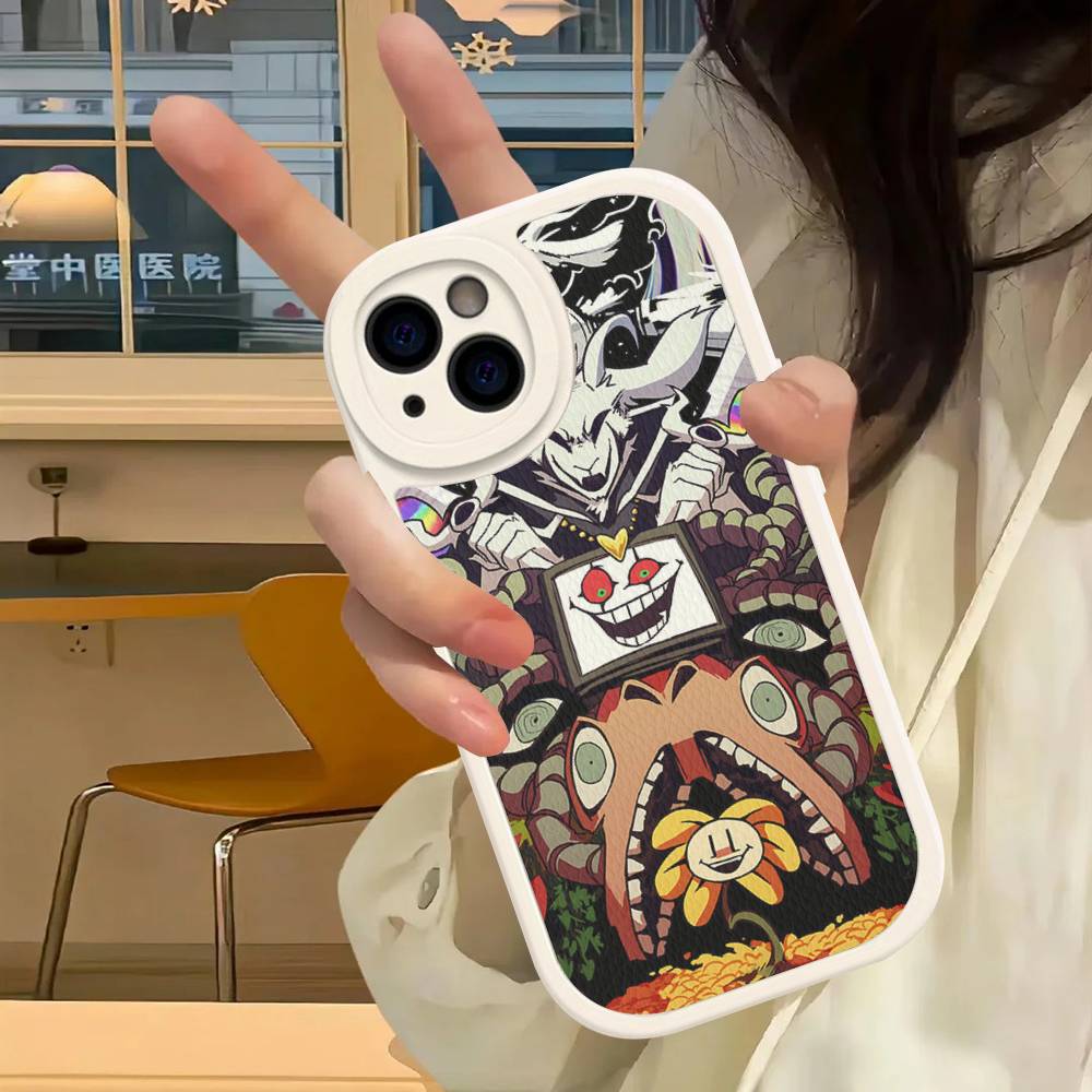 Hot Video Game U-Undertales Leather Phone Case For IPhone 16 16e 15 14 13 12 11 Pro Max Plus Mini Cover