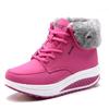 Rimocy Warm Short Plush Platform Snow Boots Women Winter Non Slip Wedges Ankle Boots Woman Lace Up Cotton Padded Shoes Creepers