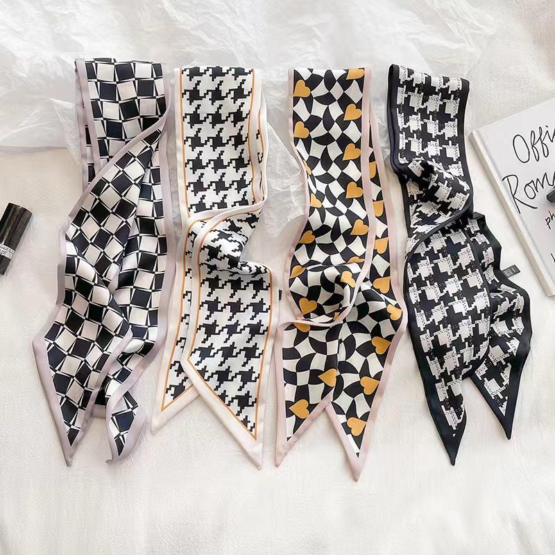 Multifunctional French Flower Hair Band Headwear Scarves 6.5cm*90cm