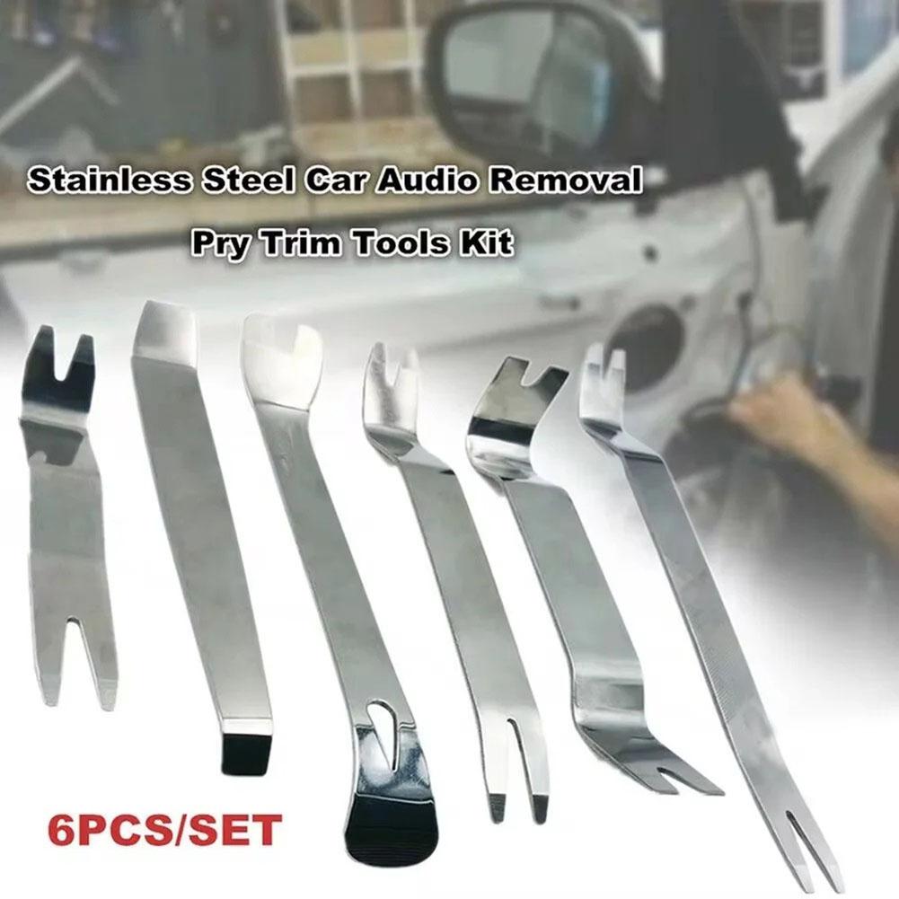 6pcs Auto Dismantle Tools Kit Car Radio By Clip Panel  Trim Inner Removal  Tool For Dash Audio  Installer Pry Kit Refit Set