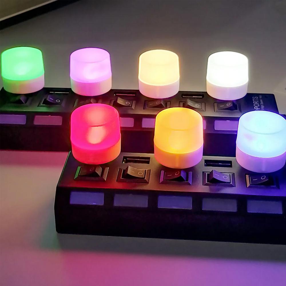 1X 3X 5X 10X LED USB Lamp 5V 1W Light Bulb Cool White Book Reading Nightlight Books Desk Lamps Table Bedside Interior Lighting
