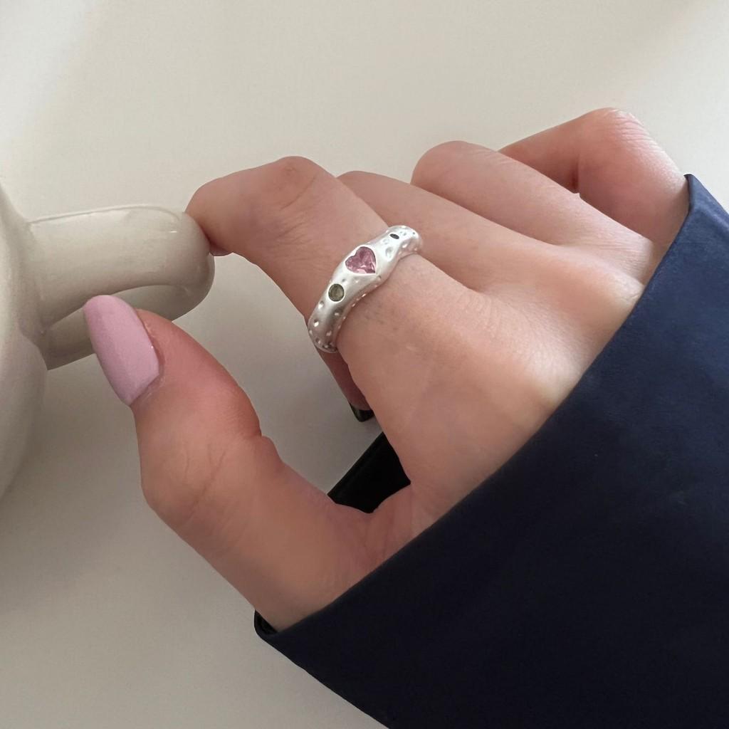 Cute Heart Adjustable Shaped Ring In Pink Diamond Finish For Fashionistas Young