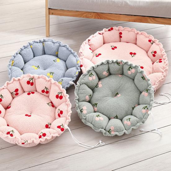 Pet Bed Ultra-thick Reusable Super Soft Comfortable Breathable Warm-keeping High Elasticity Lightweight Large Pet Dog Round Bed Kennels for Bedroom