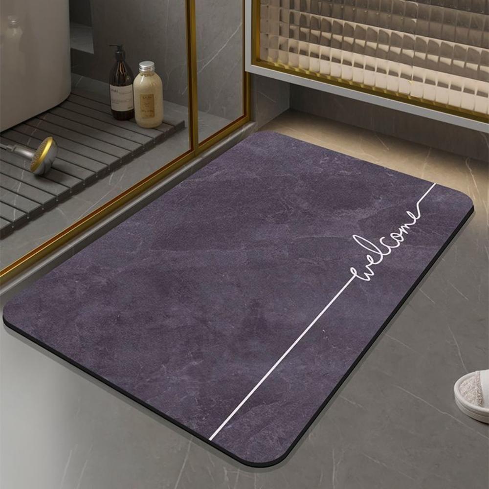 Dark Marble Enjoy Every Day Letter Diatom Bath Rug Non Slip Fast Water Absorbing Quick Dry Mat for Shower Entrance Home Decor