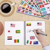 224PCS World Flags Stickers - 7 Sheets, Multi-Country Map & Football Team Decals for Travel, Face & Laptop Decor