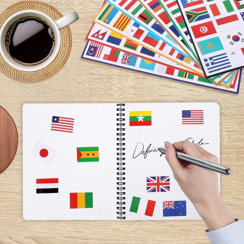 224PCS World Flags Stickers - 7 Sheets, Multi-Country Map & Football Team Decals for Travel, Face & Laptop Decor
