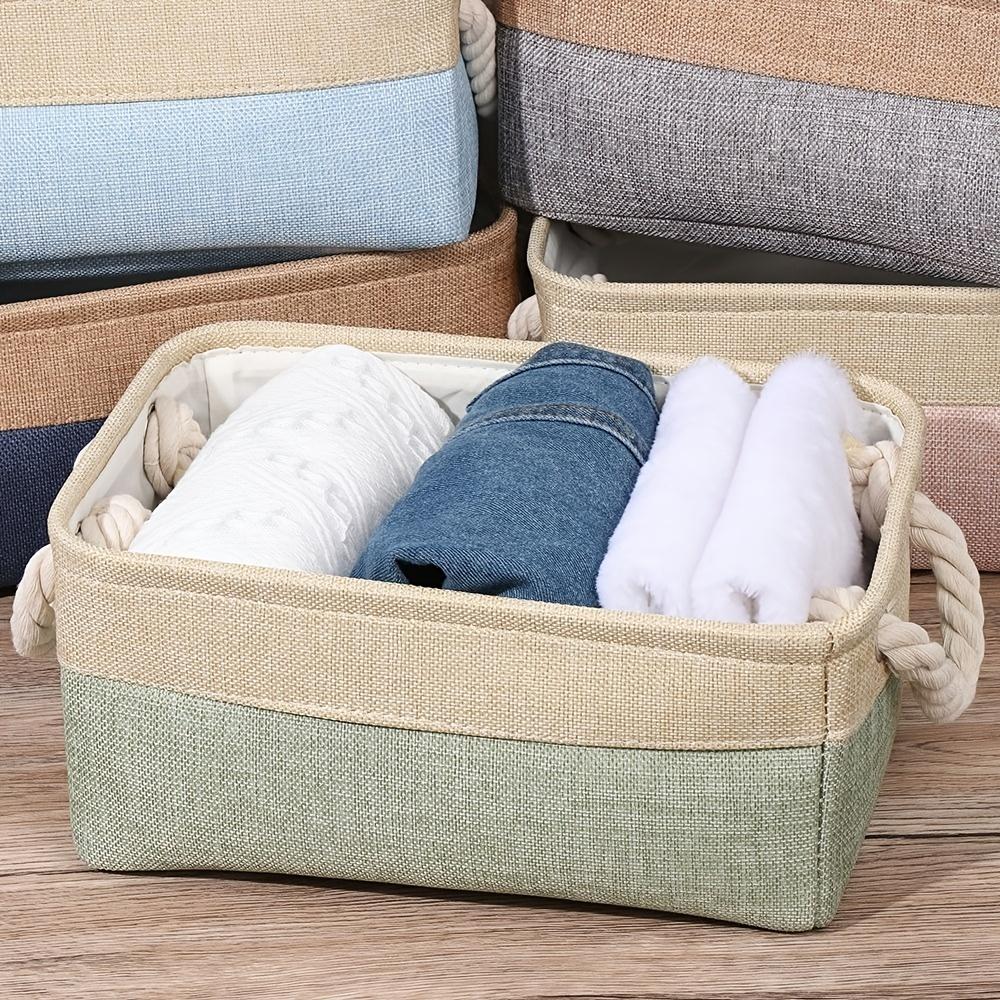 1 Stück Moderne faltbare Aufbewahrungskorb mit Seilverschluss - Robuste Organizer-Box für Kleidung, Spielzeug, Socken