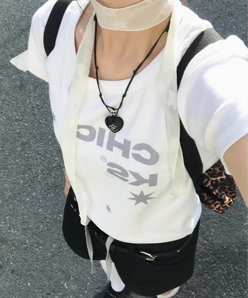 CHICKS Asymmetrical Stella Slim Fit Short Sleeve T-Shirt White
