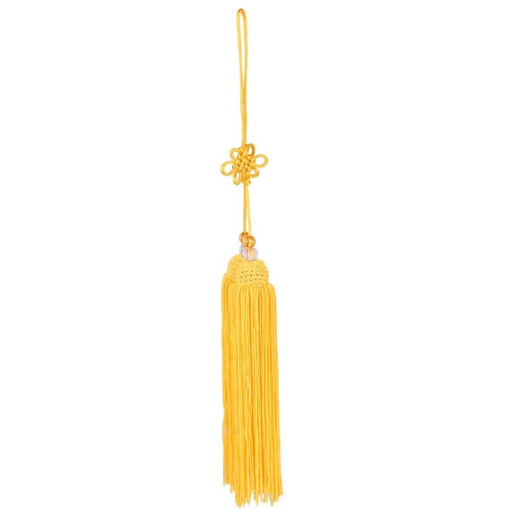 Chinese Martial Arts Kung Fu Taiji Sword Tassel Yellow Short Sword Tassel