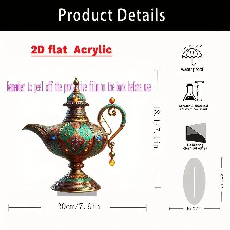 Eid Celebration Acrylic Mosque Tabletop Decoration - 2D Graphic Design - Home & Window Display, Ramadan & Easter Perfect Gift.