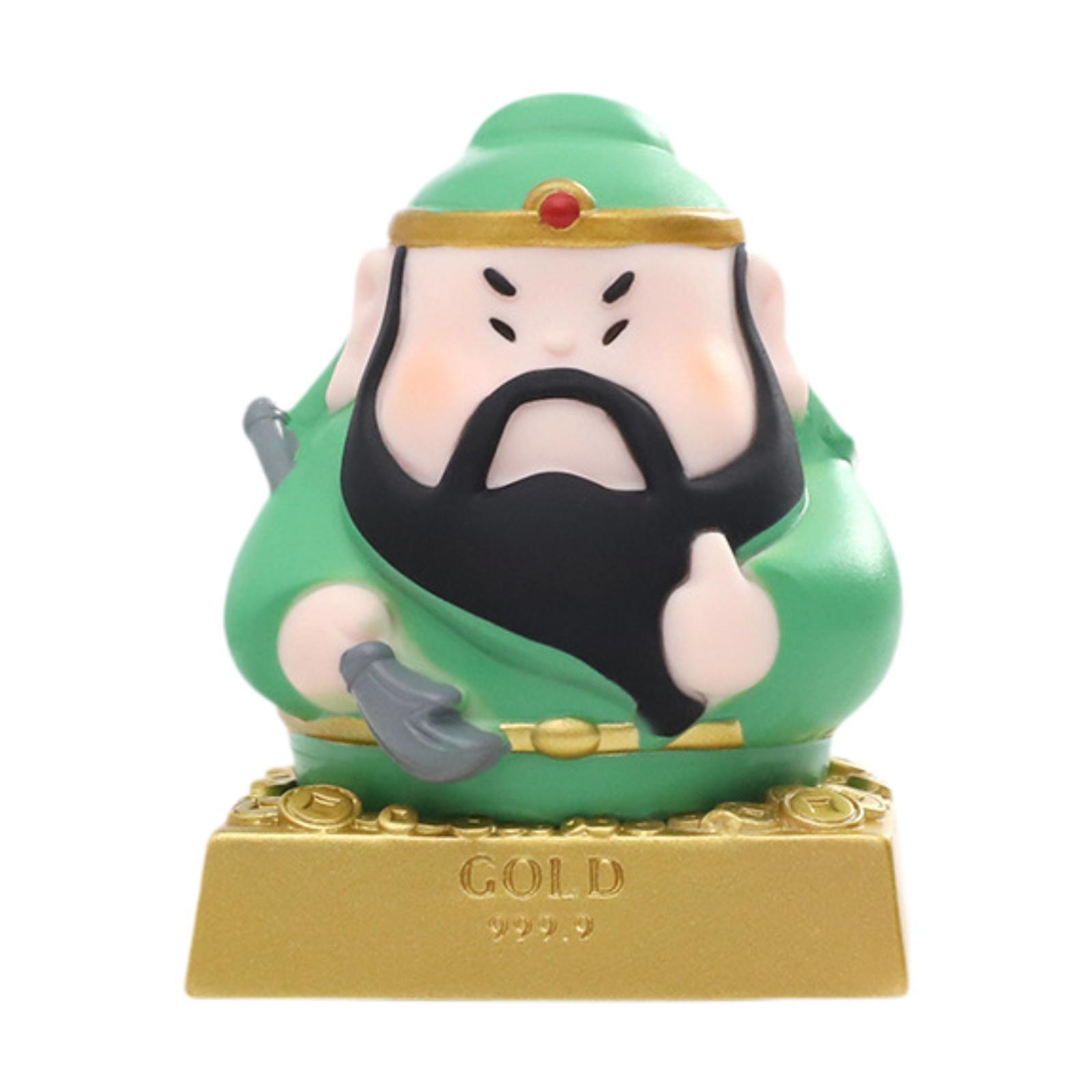 

Chinese God of Wealth Statue Collections Ideal Gift Artwork Centerpiece Desk Ornament for Office New Year Car Bedroom Bookshelf