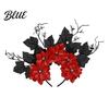 Toter Ast Haarschmuck Halloween Reifen Flexible Basis Stirnband mit 3D Mehrschichtigem Blumendesign Gruselige Blume Totenkopfkrone Handgefertigt Stoff