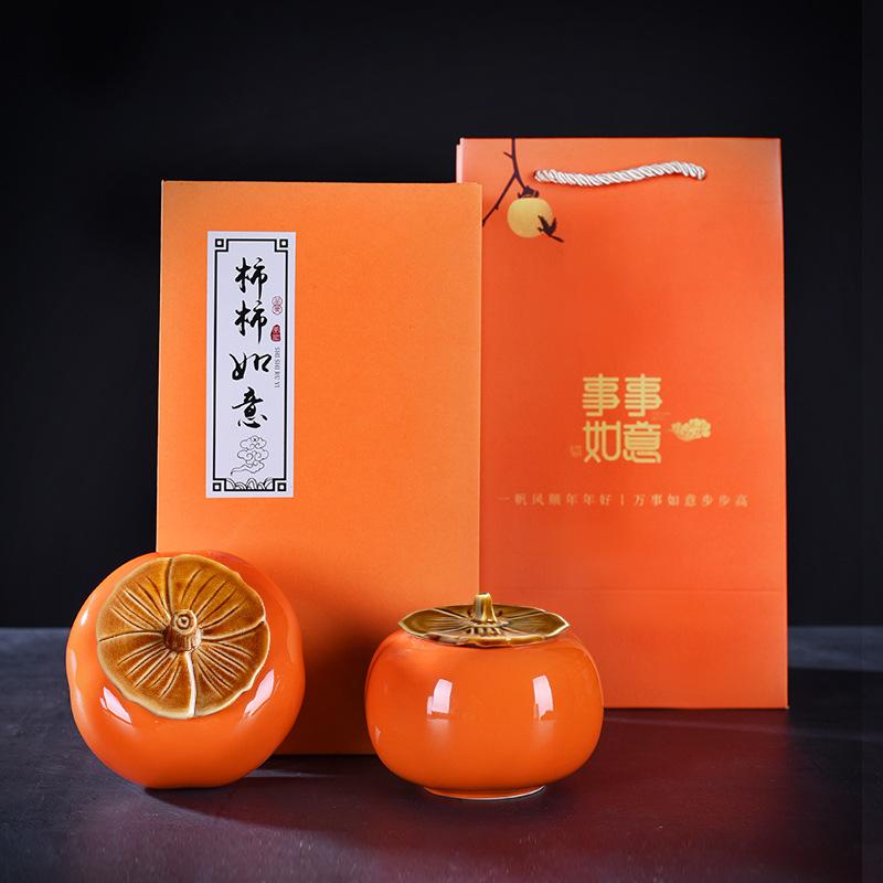 

Креативные вещи Чайница Жуи Хурма Керамическая герметичная банка Подарочный набор Подарок Сухофрукты Конфеты