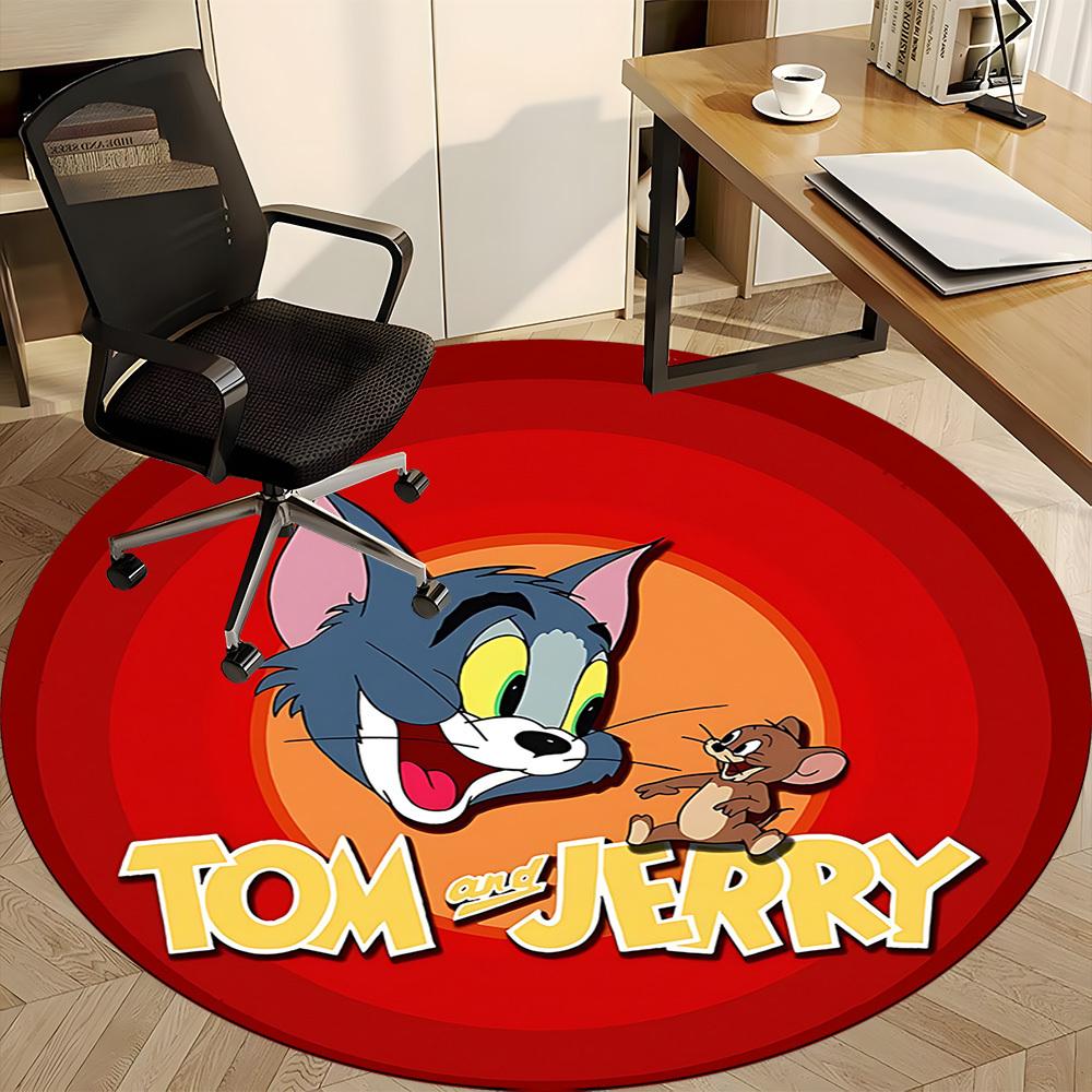 1pc Tom Jerry Office Round Area Rug,  Under Office Chairs Bedroom Living Room Home Decor a0926109