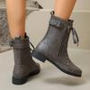 Fashion Women's Boots Winter PU Leather Fashion Boots Women's Nude Boots Large Size Casual Warm Women's Shoes Zapatillas