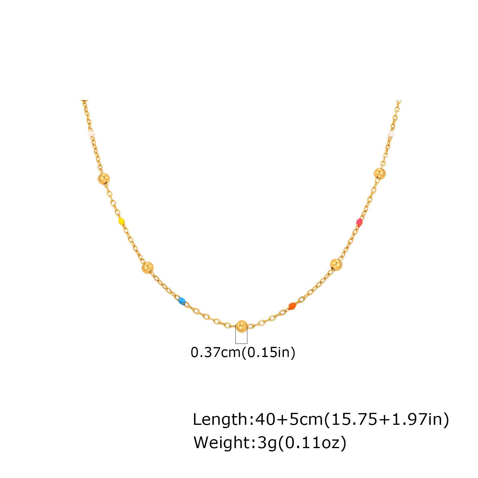 Wind Fashion Versatile Clavicle Chain Stainless Steel Epoxy Bead Chain Necklace, Jewelry Nc-2410 золотой