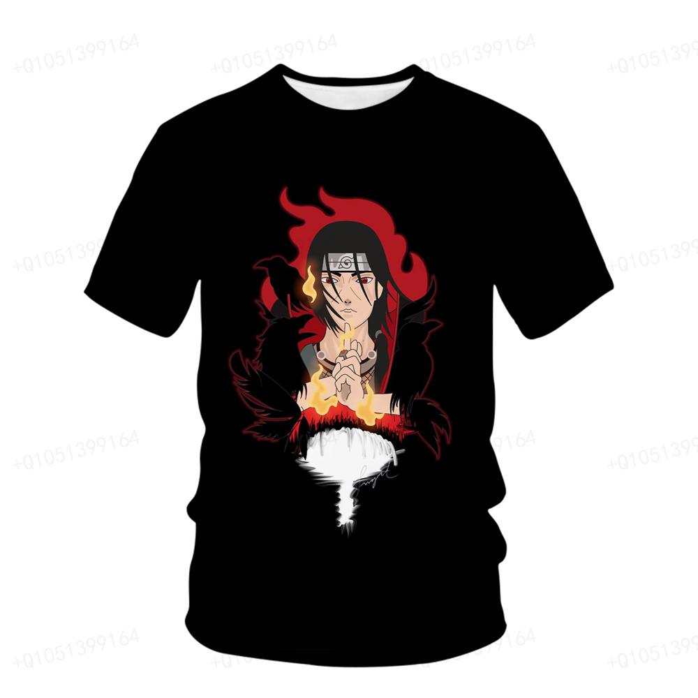 Sommar Naruto T-shirt Barn Streetwear Rund Hals Kort Ärm 3D Topp Rolig Tecknad Film Män Kakashi