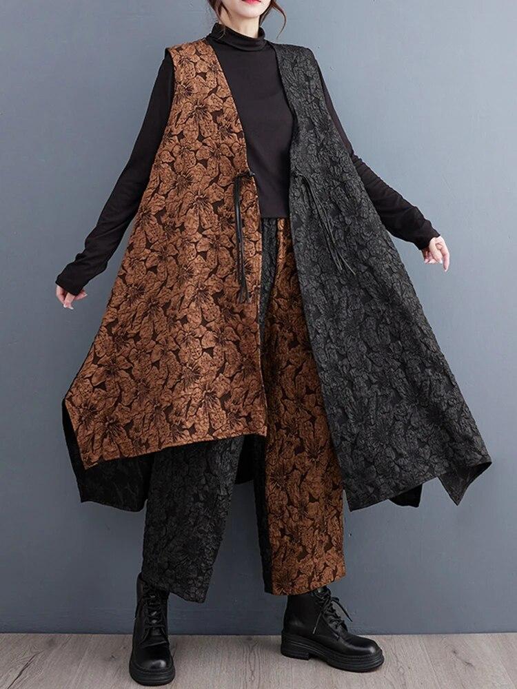 XITAO Винтажный комплект из двух предметов с цветочным принтом — фото 5