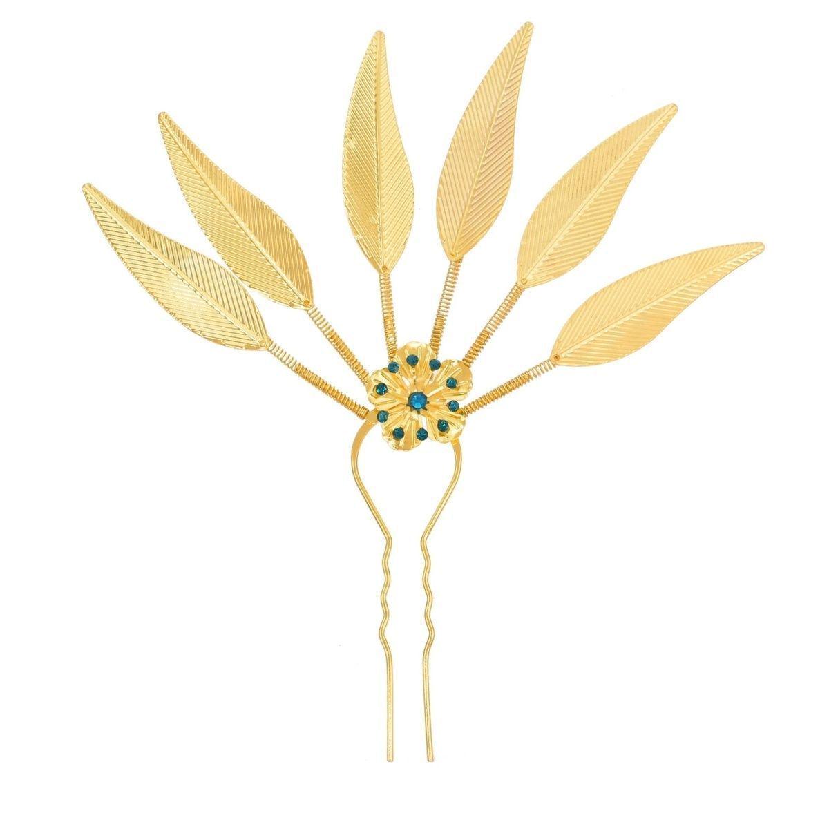 

Dai Ethnic Gold Leaf Hairpin: Traditional Thai Headdress for Hanfu & Festival Performances