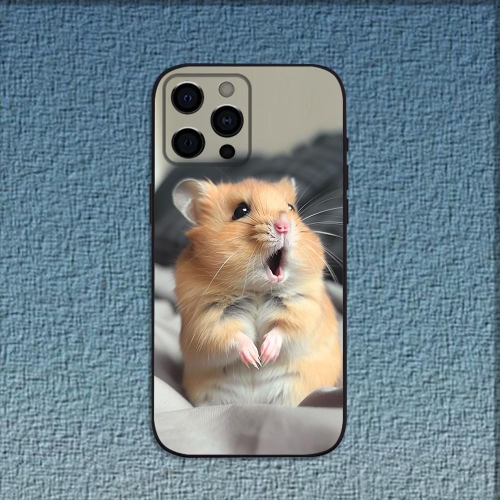 Cute Mouse Rat Hamster Phone Case For iPhone 16,15,14,13,12,11,Pro,X,XS,Max,XR,Plus,Mini Soft Black Cover