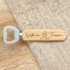 Personalized Housewarming Bottle Opener Corkscrew Engraved Wood Couple's Gift Wedding Birthday Bachelor Party Home Table Decor