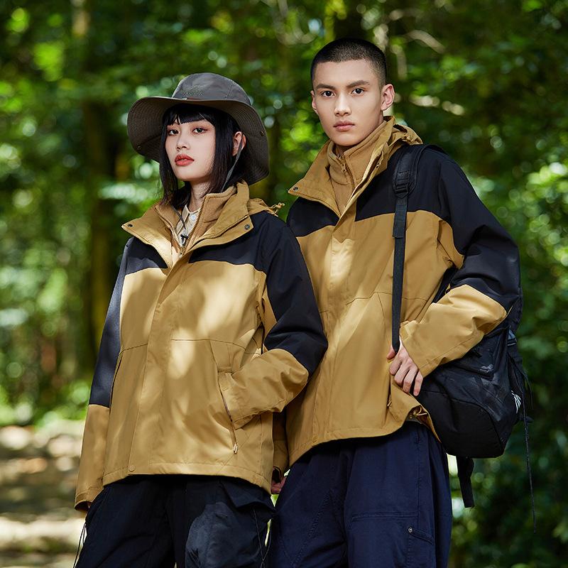 New Three-in-one Jacket Men's Hiking Camping Waterproof and Casual Two-piece Set Women's Jacket Jacket Custom LOGO