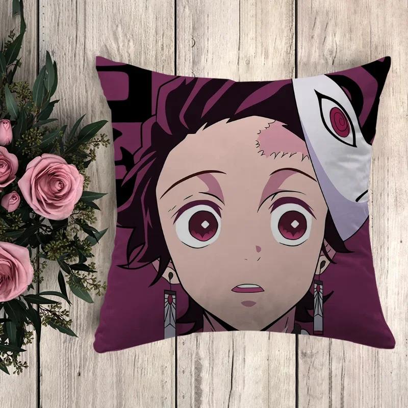 Kissen Demon Slayer Dekorative Kissenhülle Kissenbezug x Kissenbezüge Herbstdeko Sofakissen Bezüge für Bettkissen