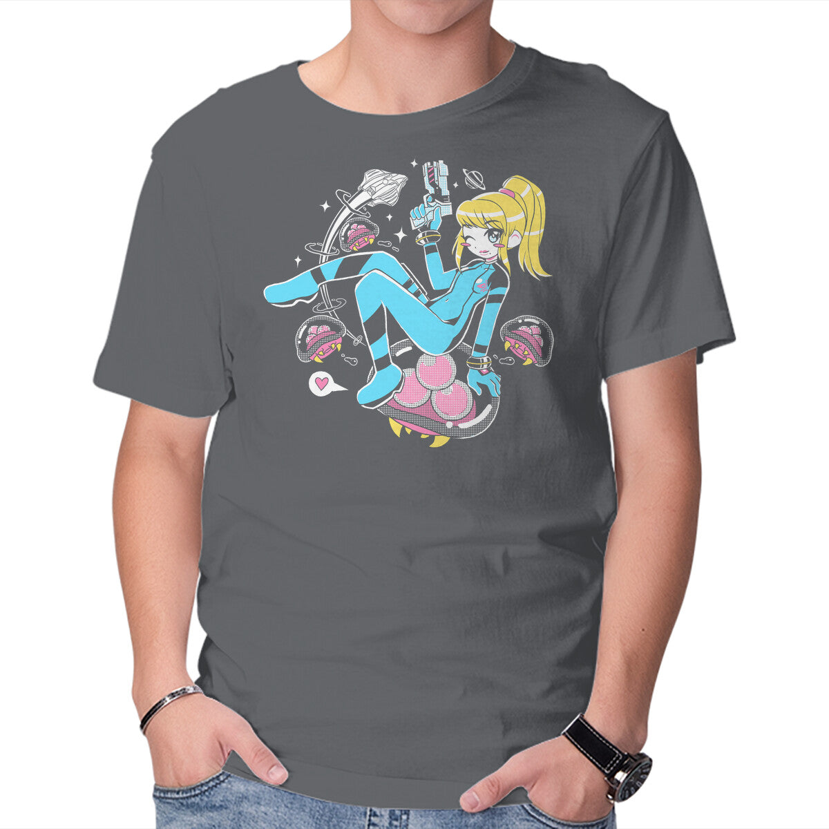 Unisex Crew Neck T-Shirt Space Mama Graphic Short Sleeve Casual Tee XS