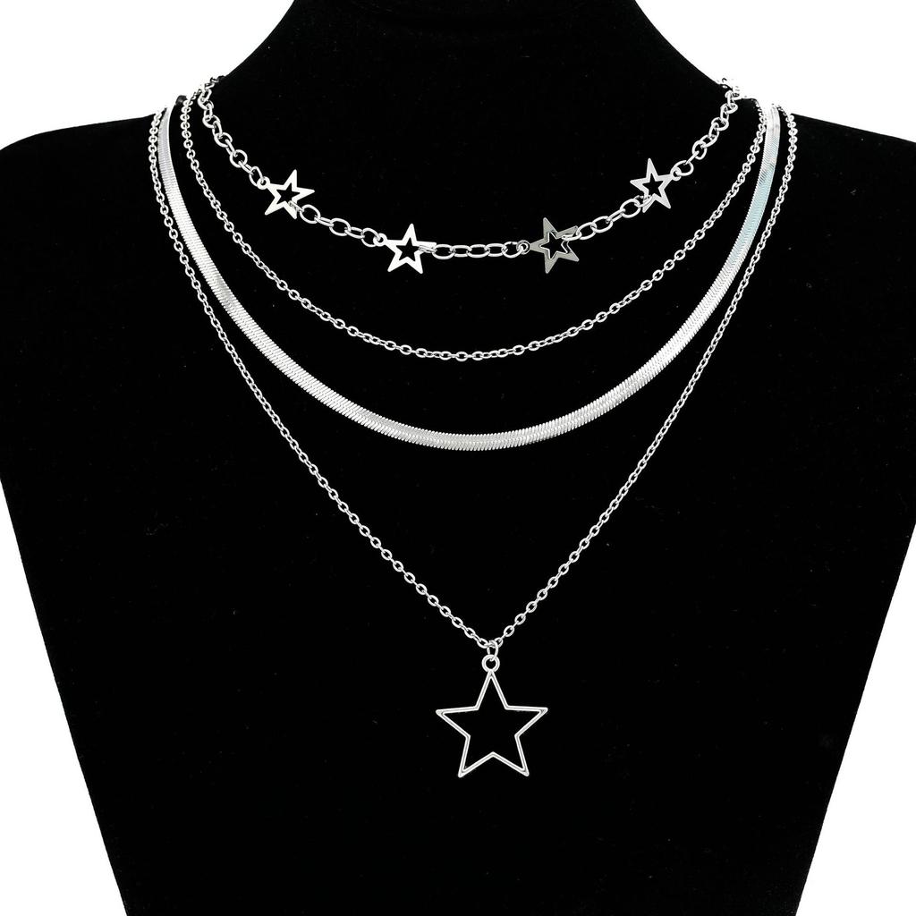 Accessories Ins Sweet Cool Babes Wind Pentagram Snake Chain Collarbone Chain Personalized Creative Star Chain Necklace