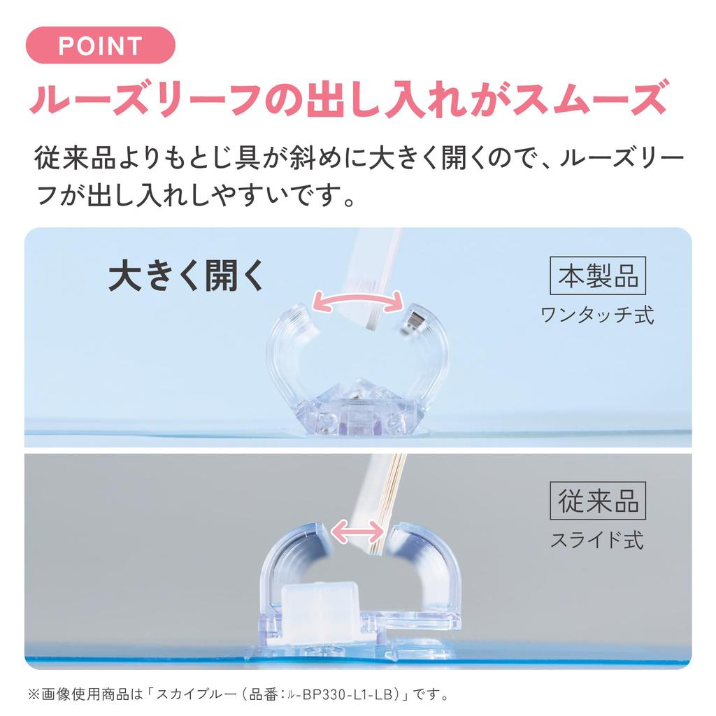 KOKUYO Campus Quick Open In Positive Sunrise Binder, Seconds, & Relax, B5, Pink, RU-BP330-L1-LP
