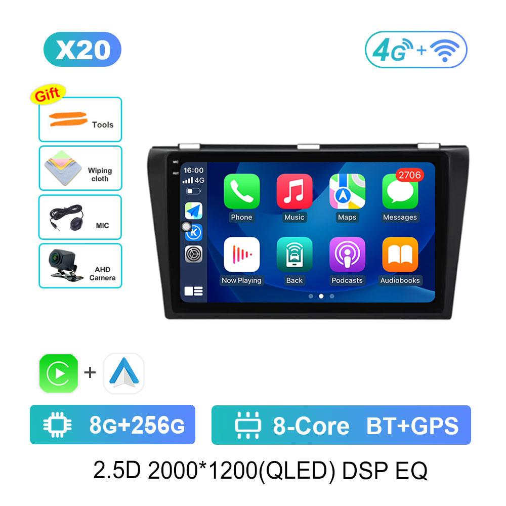 Bluetooth Android 14 GPS Navi 4G Car Video Multimedia Player for Mazda 3 2004 - 2009 DSP Stereo HD Touch Screen WiFi Head Unit