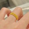Rich Flower Gold Lace Hollow Open Ring Fashion French Trend Niche Plain Ring Light Luxury Style Versatile Ring