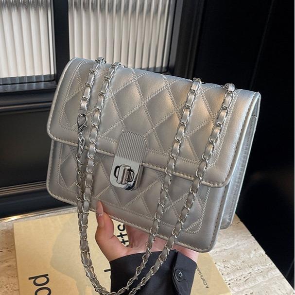 Premium diamond small bag 2025 new women's bag fashion versatile messenger bag small fragrant wind chain commuter shoulder bag